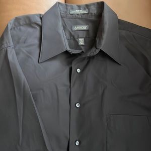 Arrow Men’s Dress Shirt - Wrinkle Free - Black - Size 17 36/37 XL - Long Sleeve